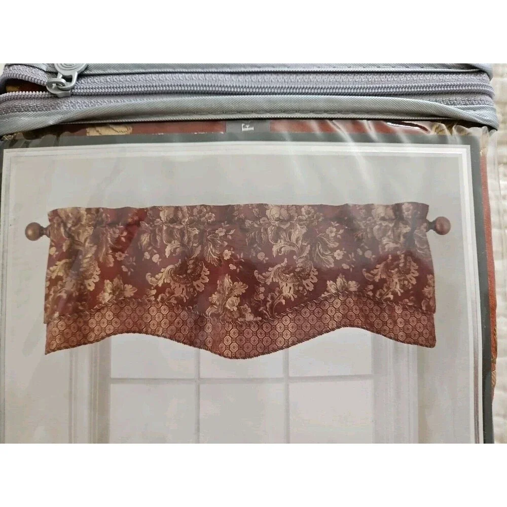 2 Waterford Linens  MACKENNA Luxury Window Fashion Tailored Valances 54x18